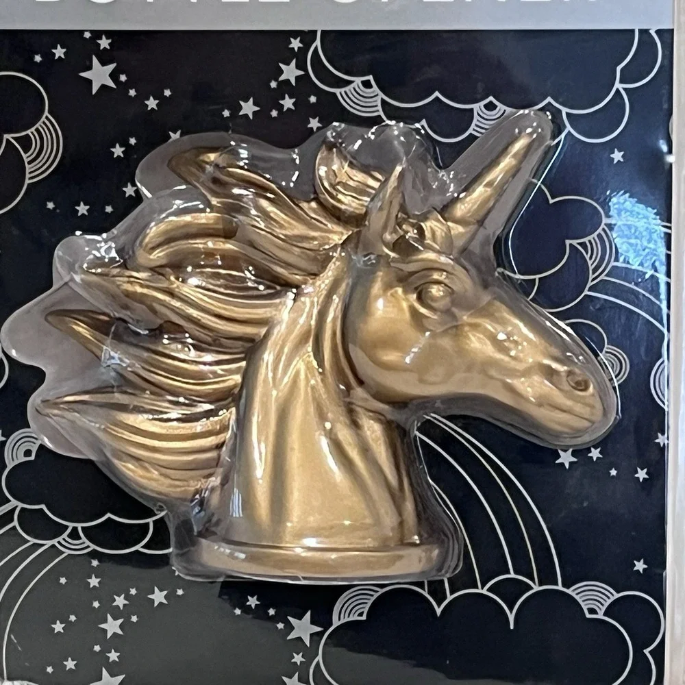 NEW Wild Eye Designs Unicorn Bottle Opener Barware Brass Color Gold‎ Universal
